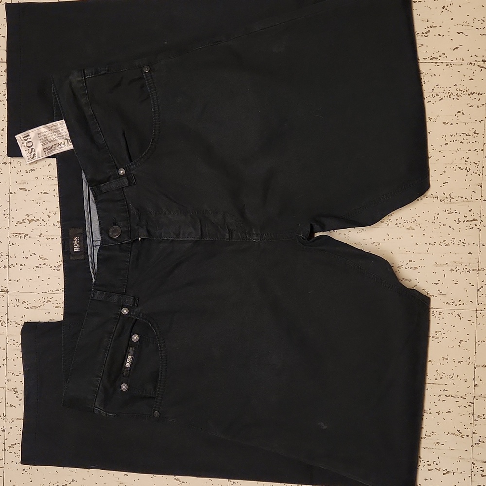 Hugo Boss Black Straight Leg Maine Regular Fit Dress Pant Jeans